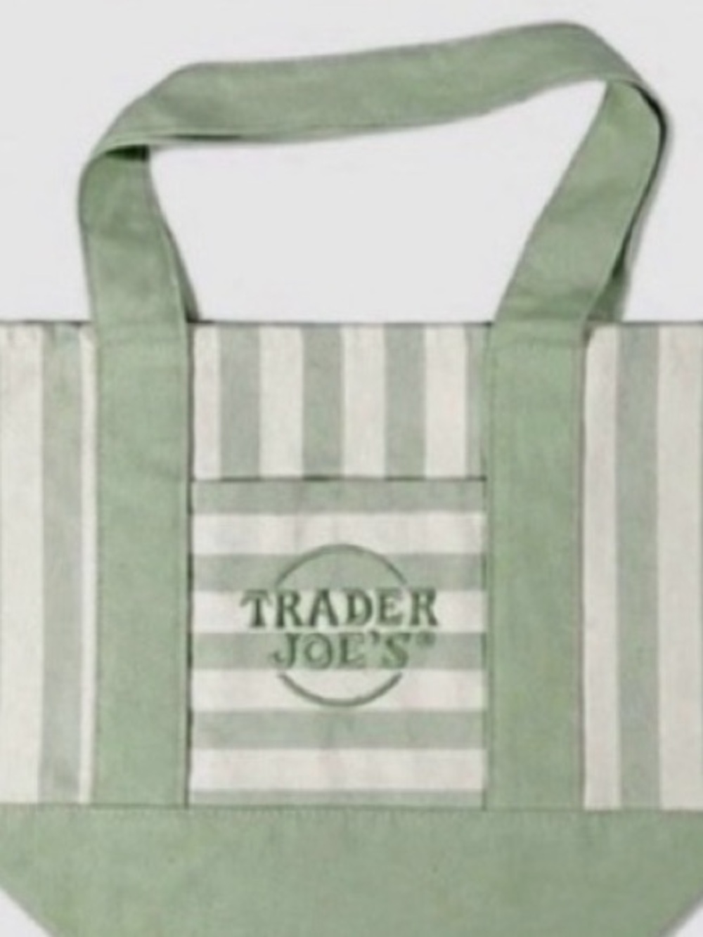 Trader Joe’s Green Mini Tote Striped Canvas Tote Bag